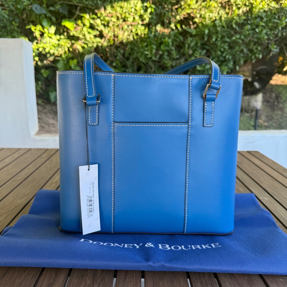 Dooney & Bourke Small Lexington Shopper Tote Blue Leather Bag BQUNC2342 BUBU - Picture 3 of 12